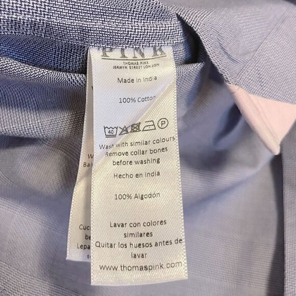 Men’s THOMAS PINK Slim Fit Button Down - Picture 8 of 9